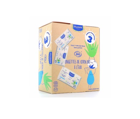 Mustela éco lingettes 100 % coton bio - Réutilisables et lavables