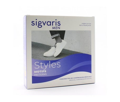 Sigvaris Styles Mariniere Chaussette 2 Marine/Noir TLN 1 Paire