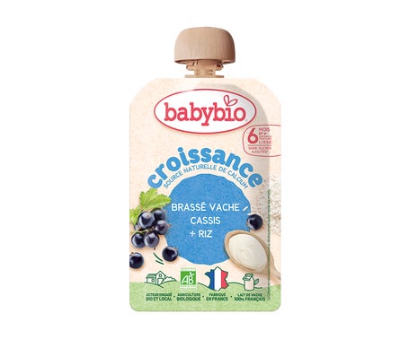 BabyBio Croissance Brassé Vache Cassis Riz +6M 100 g