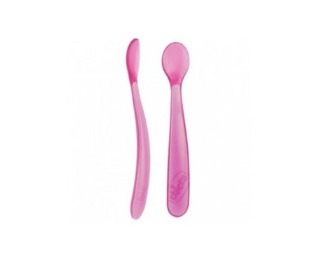 Chicco Cuillère en Silicone Rose 2 pcs