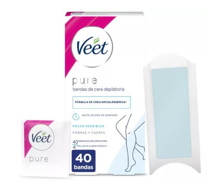 Veet Bandes de cire dépilatoire Corps et Jambes 40uts