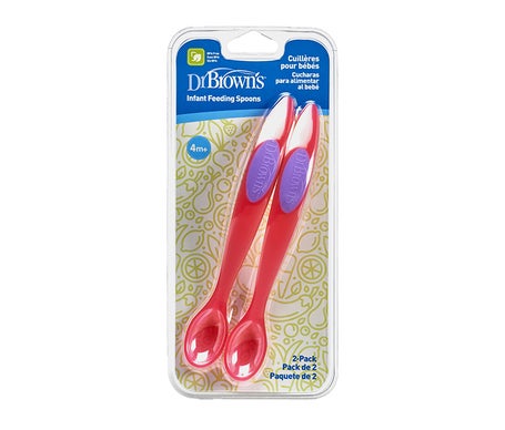 Dr Browns Pack 2 Cuillère Rose 4M+