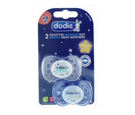 Dodie Sucettes A101 Garcon Nuit +6M 2 Unités