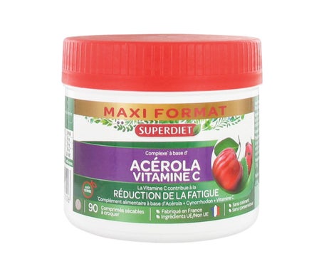 Super Diet Maxi Pot Acerola Vitamine C 90 comprimés sécables à croquer