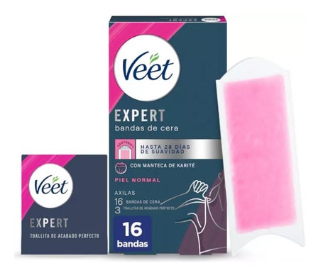 Veet Expert Bandas de Cera Depilatoria Axilas Piel Normal 16uds