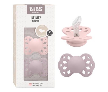 Bibs Infinity Pacifier Silicone Anatomical Ivory Blush 2 Unités