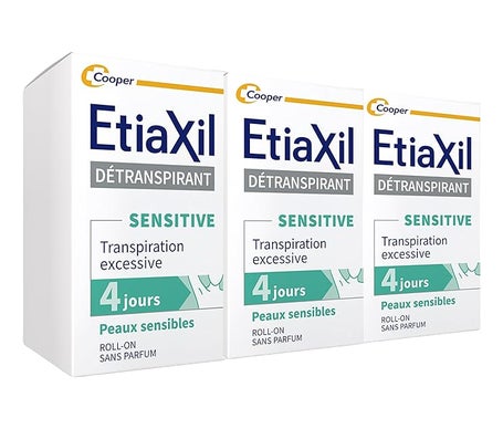 Etiaxil Détranspirant Sensitive Transpiration Excessive Peaux Sensibles 3x15ml