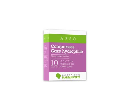 Marca Verde Compresas Absorbentes 7,5x7,5cm Bolsa 10x2uds