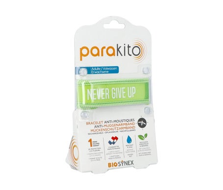 Parakito Bracelet Anti-Moustiques Rechargeable Adulte Never Give Up 1 Unité