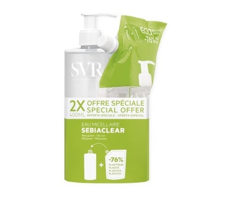 SVR Sebiaclear Eau Micellaire 400ml + Eco-Recharge 400ml