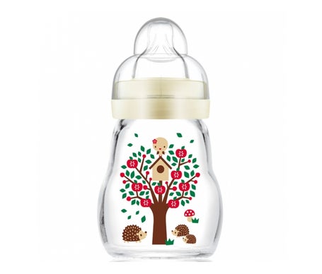 Tétine débit 1 MAM Biberon verre Blanc vitesse lente 170 ml mois