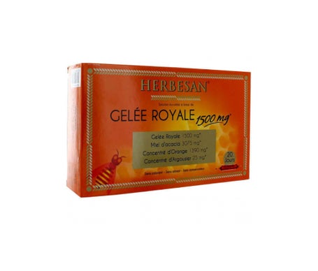 Herbesan Miel et Gelée Royale 1500mg 20 ampoules de 15ml