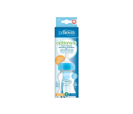 Dr Brown's Biberon Silicone Natural Flow Bleu Forêt 270ml 1 Unité