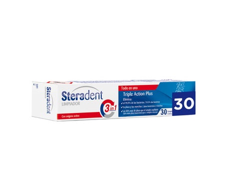 Steradent Triple Action Plus Nettoyant 30 Comprimés