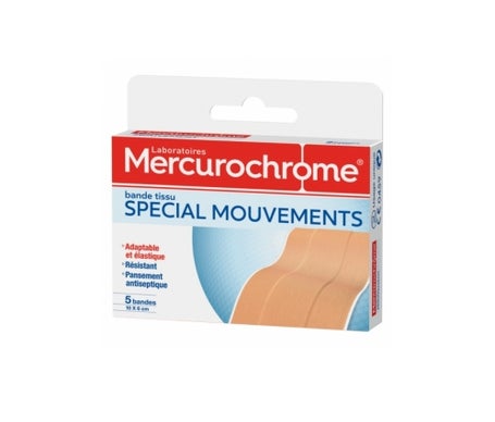 Mercurochrome Bande Tissu Spécial Mouvements 10x6cm 5 Unités