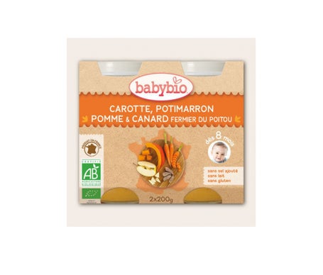 Babybio Petits Pots Menu Légumes & Canard Fermier Bio dès 8 mois 200g lot de 2