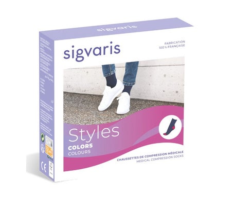 Sigvaris 2 Styles Color Chaussette Femme Noir Turquoise L 1 Paire