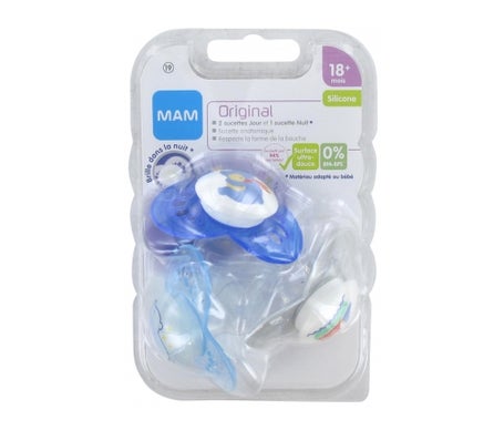 Mam Succette Original 18+ mois Silicone Garçon 3uts