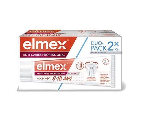 Elmex Pack Anti-Caries Professional +Ortho Expert 8-18 ans 2x75ml