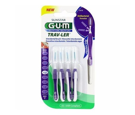 Gum Proxabrush Trav-Ler 4 Brossettes InterdentaireS 1,2 Mm