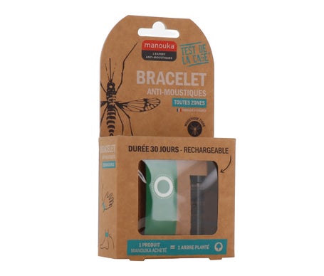 Manouka Bracelet Anti Moustiques Adulte Vert 1ut