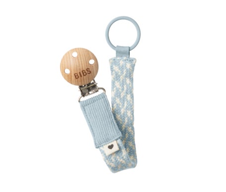 Bibs Pacifier Clip Ivory-Blue 1ut