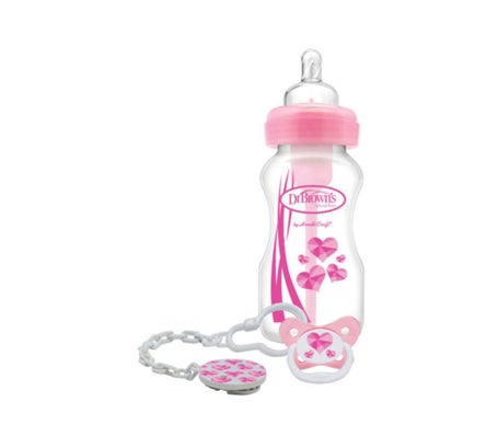 Dr Browns Pack Biberon Options 270ml + Sucette + Broche Rose