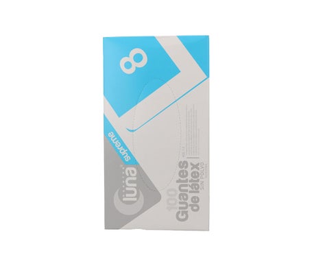 Omare Luna Gants en latex blanc sans poudre Taille L 100pcs