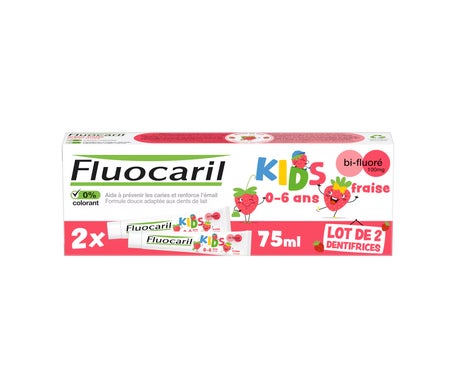 Fluocaril Kids Gel Dentifrice 0-6 Ans Fraise 2x75ml