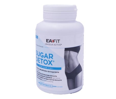Eafit Minceur - Sugar Detox - Stop Sucre 5 En 1 : Gymnema, Chrome, Bardane, Vitamines Et MinéRaux, Acides AminéS, Plantes - Diminue Les Envies De Sucre - ContrôLe Du Poids - VéGéTarien - 120 GéLules-image