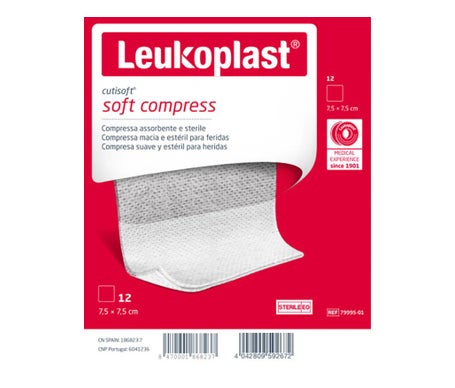 Leukoplast Cutisoft Ste 7,5Cmx7,5Cm 12Ud