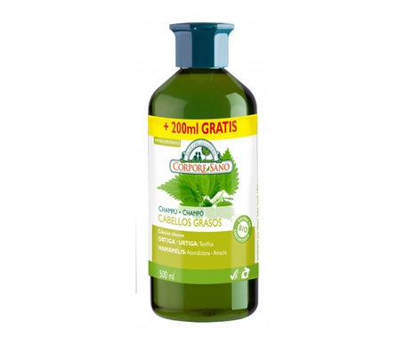 Corpore Sano Shampooing cheveux gras ortie hamamélis hibiscus 500ml