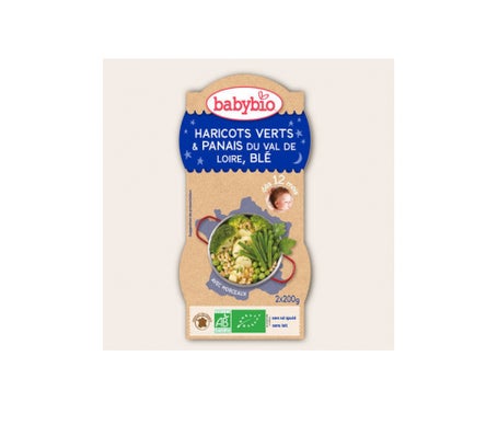 Babybio Bols Bonne Nuit Légumes Verts Blé Bio dès 12 mois 2 x 200g