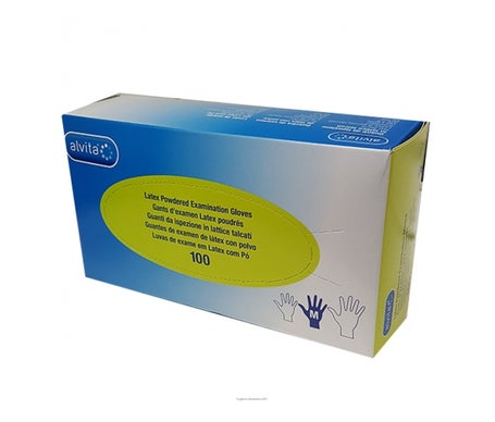 Alvita Gants Sans Poudre En Latex Taille M 100uts