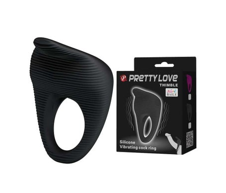 Anneau vibrant Pretty Love noir 1pc