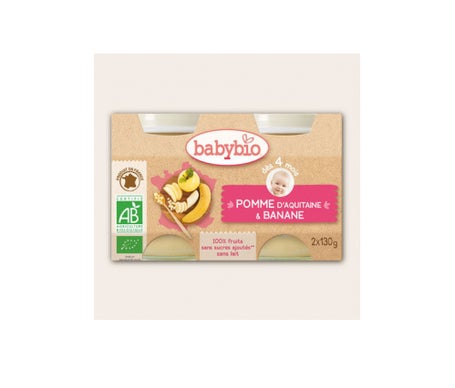 Babybio Petits Pots Pomme Banane Bio dès 4 mois 2x130g