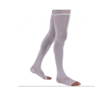 Thuasne Venoflex Clinic Bas Cuisse 2 Anti-Stas Blanc T2L 1 Paire