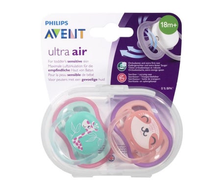 Philips Avent Sucette Ultra Air Mix Animals +18M 2 Unités