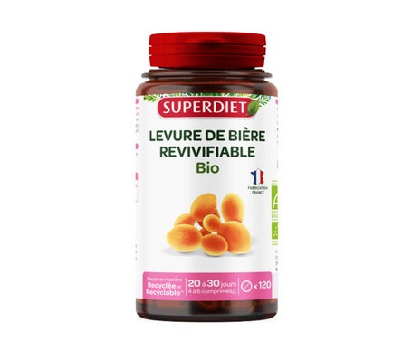 Superdiet Levure de Bière Revivifiable Bio 120 Comprimés