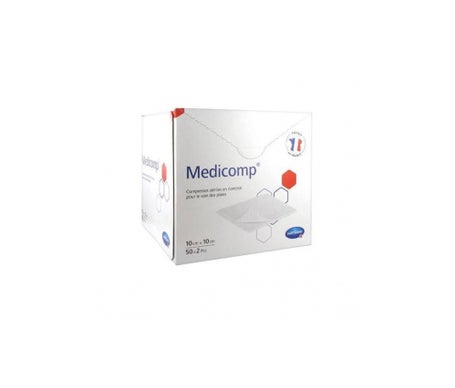 Hartmann Medicomp Compresses Non Tissé Stériles 10 x 10 cm Boite de 50 sachets
