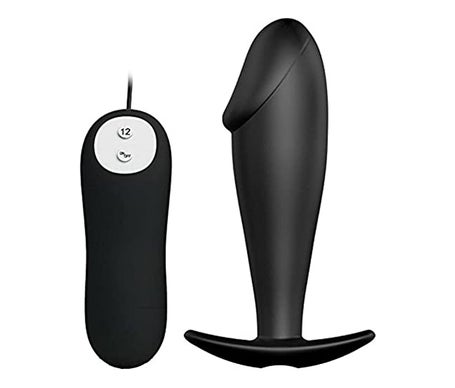 Pretty Love Anal Plug Pénis en Silicone Forme 12 Modes Vibration Noir 1ud