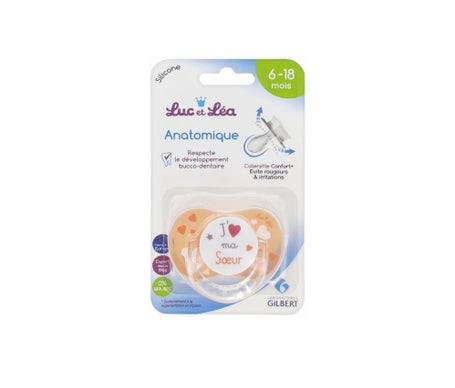 Luc et Lea Sucette Anatomique 6-18m J'Aime Ma Soeur 1 Unité