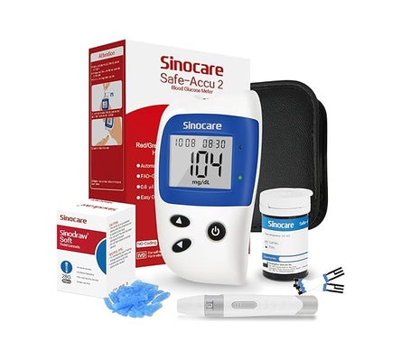 Sinocare Safe-Accu2Kit Glucomètre + 150 Bandelettes