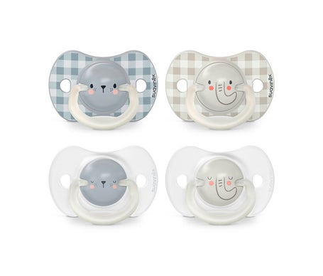 Suavinex sucette anatomique Jour &amp Nuit 0-6 mois Silicone 2 Und.