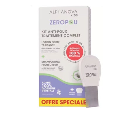 Alphanova Kids Zeropou Kit Anti-Poux Traitement Complet