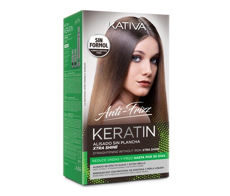Kativa Keratin Anti-Frizz Straightening Sans Fer à Lisser Extra Brillant 30 Jours