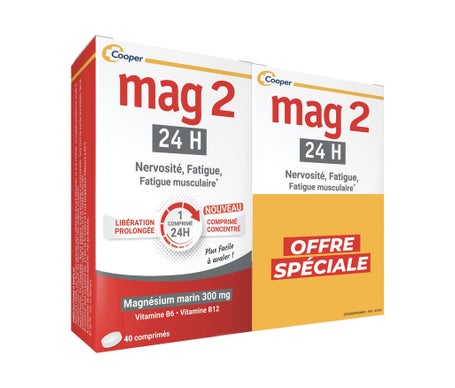 Mag2 24H Nervosité Fatigue Vitamine B6 B12 2x40comp