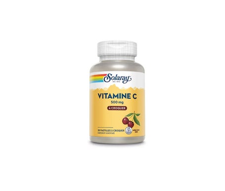 Solaray Vitamine C 500mg Cerise Noire 30 Pastilles À Croquer