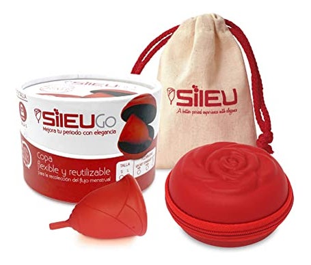 Sileu Go Pack Copa Menstrual Rosa + Estuche Rojo Talla L