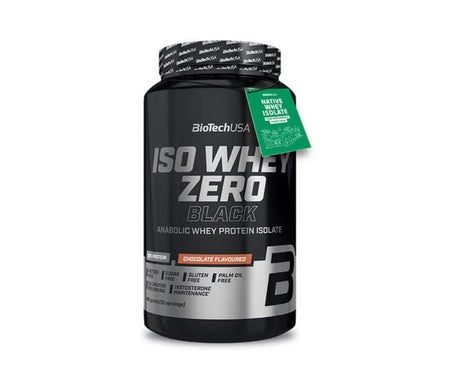 Biotechusa Iso Whey Zero Black | ProtéIne De PremièRe Qualité Avec CréAtine, Zinc, Vitamine B3 Et Acides AminéS | 90% De ProtéInes | Sans Sucre, Sans Lactose, Sans Gluten, 908 G, Chocolat-image